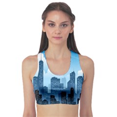 City Building Blue Sky Sports Bra