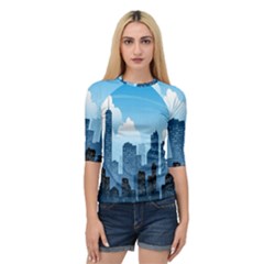 City Building Blue Sky Quarter Sleeve Raglan Tee