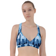 City Building Blue Sky Sweetheart Sports Bra