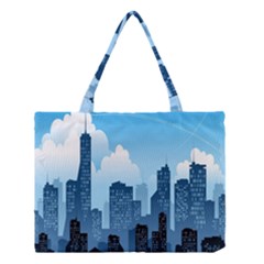 City Building Blue Sky Medium Tote Bag by Mariart