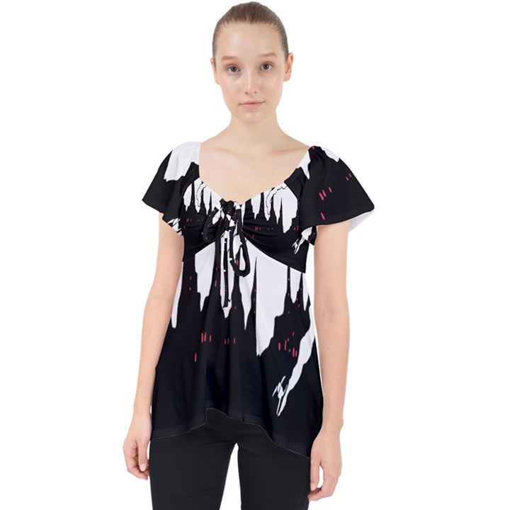 City History Speedrunning Lace Front Dolly Top