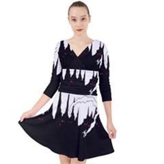 City History Speedrunning Quarter Sleeve Front Wrap Dress	