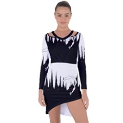 City History Speedrunning Asymmetric Cut-out Shift Dress