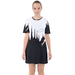 City History Speedrunning Sixties Short Sleeve Mini Dress