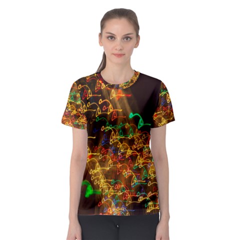 Christmas Tree Light Color Night Women s Sport Mesh Tee by Mariart