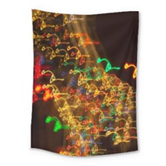 Christmas Tree Light Color Night Medium Tapestry