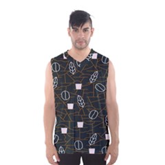 Espresso Cofee Glass Line Chevron Men s Basketball Tank Top by Mariart