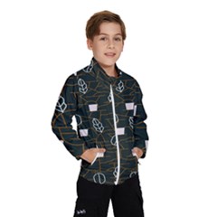 Espresso Cofee Glass Line Chevron Wind Breaker (kids)