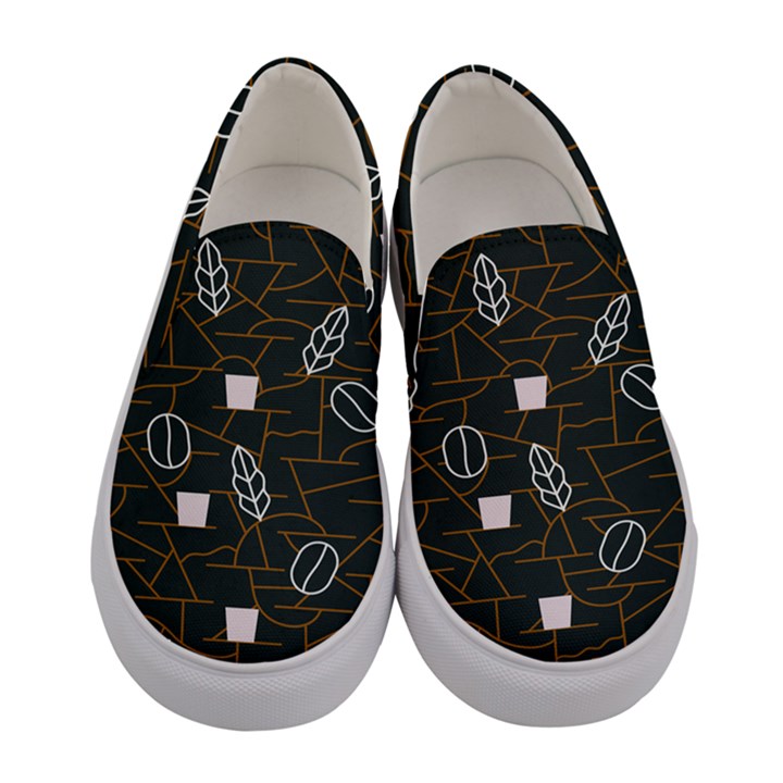 Espresso Cofee Glass Line Chevron Women s Canvas Slip Ons