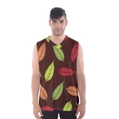 Autumn Leaves Pattern Men s Basketball Tank Top