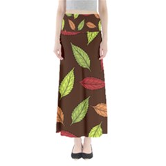 Autumn Leaves Pattern Full Length Maxi Skirt