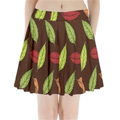 Autumn Leaves Pattern Pleated Mini Skirt by Mariart