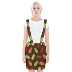 Autumn Leaves Pattern Braces Suspender Skirt by Mariart