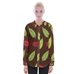 Autumn Leaves Pattern Womens Long Sleeve Shirt