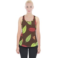 Autumn Leaves Pattern Piece Up Tank Top by Mariart