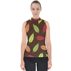 Autumn Leaves Pattern Shell Top