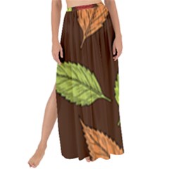 Autumn Leaves Pattern Maxi Chiffon Tie-up Sarong