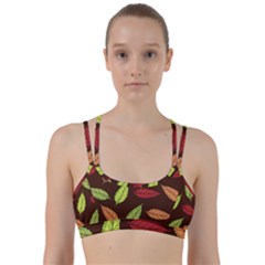 Autumn Leaves Pattern Line Them Up Sports Bra by Mariart