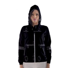 Feedback Loops Motion Graphics Piece Hooded Wind Breaker (women)