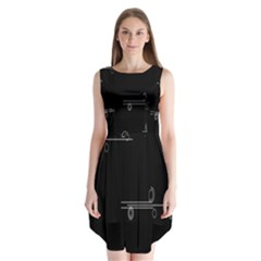 Feedback Loops Motion Graphics Piece Sleeveless Chiffon Dress  