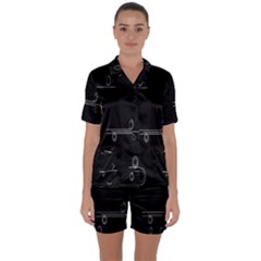 Feedback Loops Motion Graphics Piece Satin Short Sleeve Pyjamas Set by Mariart