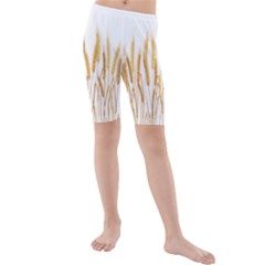 Wheat Plants Kids  Mid Length Swim Shorts