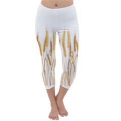 Wheat Plants Capri Winter Leggings 