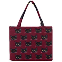 Face Cat Animals Red Mini Tote Bag by Mariart