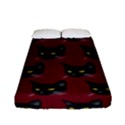 Face Cat Animals Red Fitted Sheet (Full/ Double Size) View1