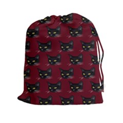 Face Cat Animals Red Drawstring Pouches (xxl) by Mariart