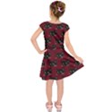 Face Cat Animals Red Kids  Short Sleeve Dress View2