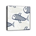 Fish Graphic Flooring Blue Seaworld Swim Water Mini Canvas 4  x 4  View1