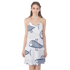 Fish Graphic Flooring Blue Seaworld Swim Water Camis Nightgown by Mariart