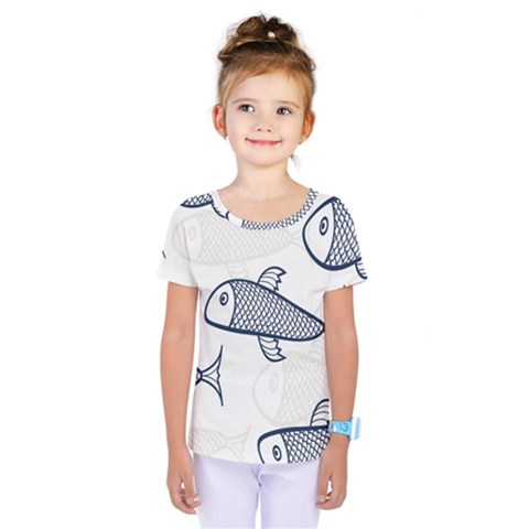 Fish Graphic Flooring Blue Seaworld Swim Water Kids  One Piece Tee by Mariart