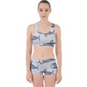 Fish Graphic Flooring Blue Seaworld Swim Water Work It Out Sports Bra Set View1