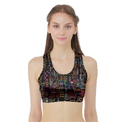 Features Illustration Sports Bra With Border