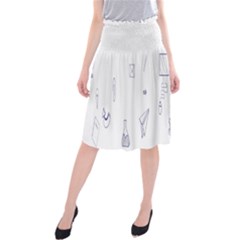 Formulas Laboratories Formulas Mathematics Chemistry Blue Midi Beach Skirt