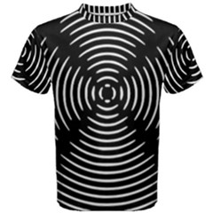 Gold Wave Seamless Pattern Black Hole Men s Cotton Tee