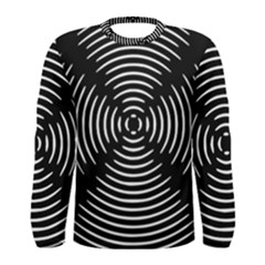 Gold Wave Seamless Pattern Black Hole Men s Long Sleeve Tee