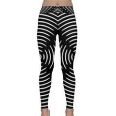 Gold Wave Seamless Pattern Black Hole Classic Yoga Leggings by Mariart