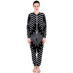 Gold Wave Seamless Pattern Black Hole Onepiece Jumpsuit (ladies)  by Mariart