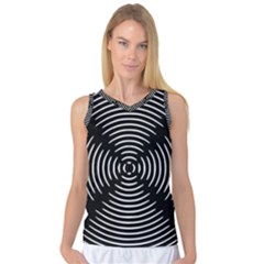 Gold Wave Seamless Pattern Black Hole Women s Basketball Tank Top