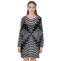 Gold Wave Seamless Pattern Black Hole Long Sleeve Chiffon Shift Dress  View1