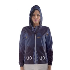 Ghost Halloween Eye Night Sinister Hooded Wind Breaker (women) by Mariart