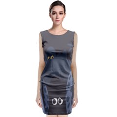 Ghost Halloween Eye Night Sinister Sleeveless Velvet Midi Dress