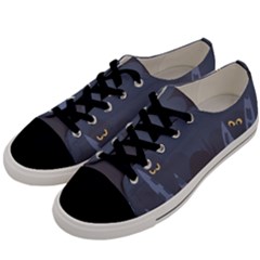 Ghost Halloween Eye Night Sinister Men s Low Top Canvas Sneakers