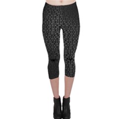 Gray Plaid Black Capri Leggings  by Mariart