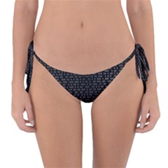 Gray Plaid Black Reversible Bikini Bottom