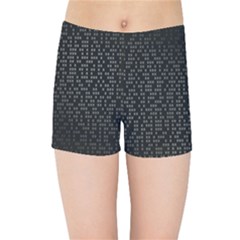 Gray Plaid Black Kids Sports Shorts by Mariart