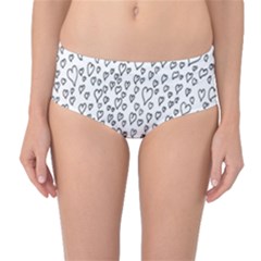 Heart Doddle Mid-waist Bikini Bottoms by Mariart